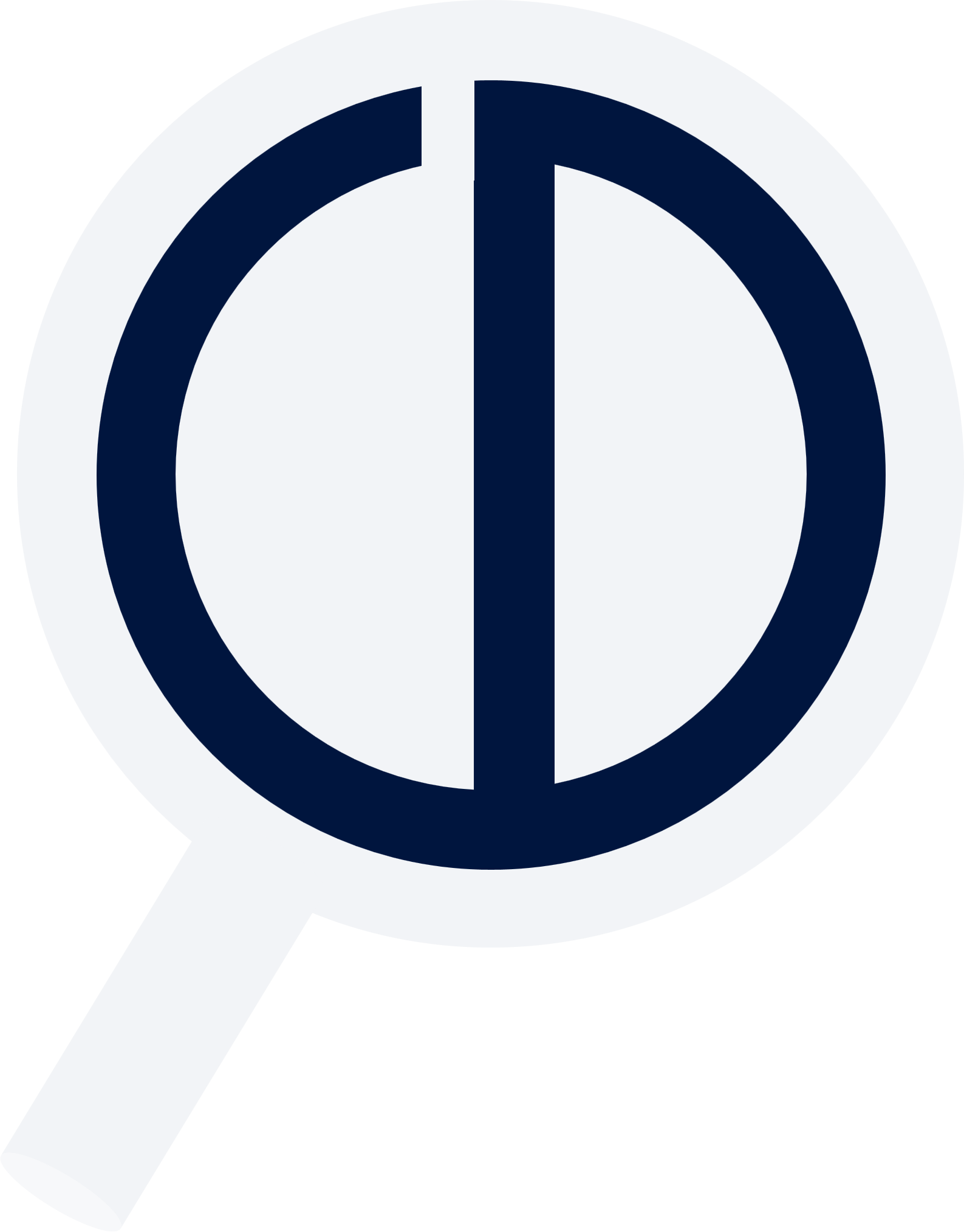 Carpe Delta logo featuring interlocked C and D letters in a magnifying glass (inverse)